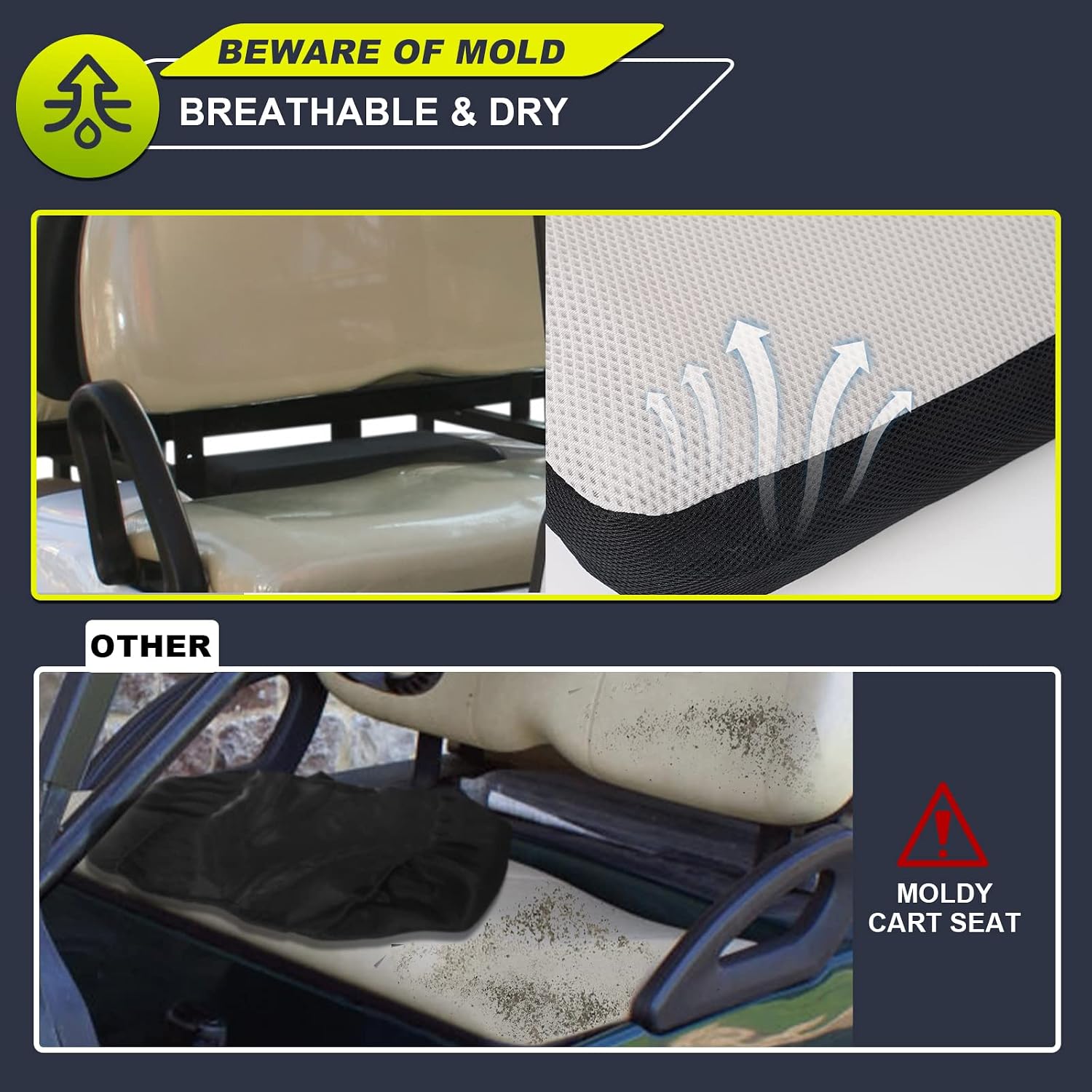 Detalle de LZFAN Golf Cart Front Seat Cover Set for Club Car Precedent & Yamaha