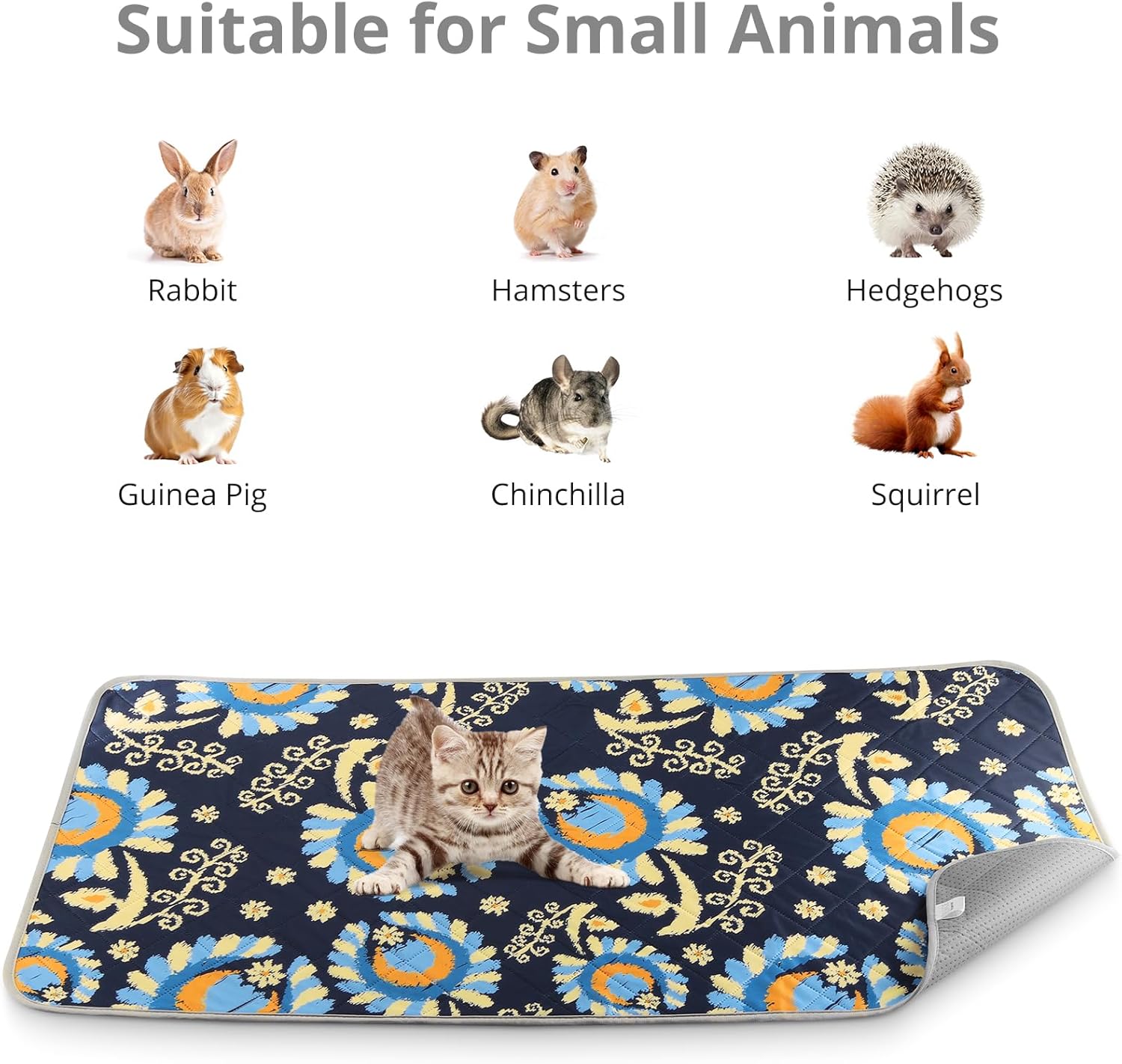 Detalle de Tanice 2 Pack Guinea Pig Mats: Reusable, Washable Cage Liners (48" x 24")