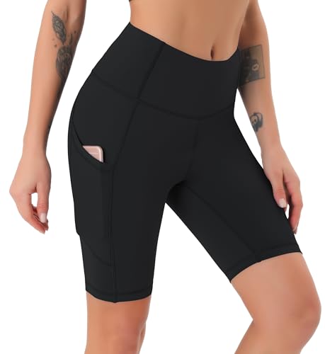 Thumbnail 4 de JOYSPELS Womens High Waist Cycling Shorts with Pockets – Black, XXL