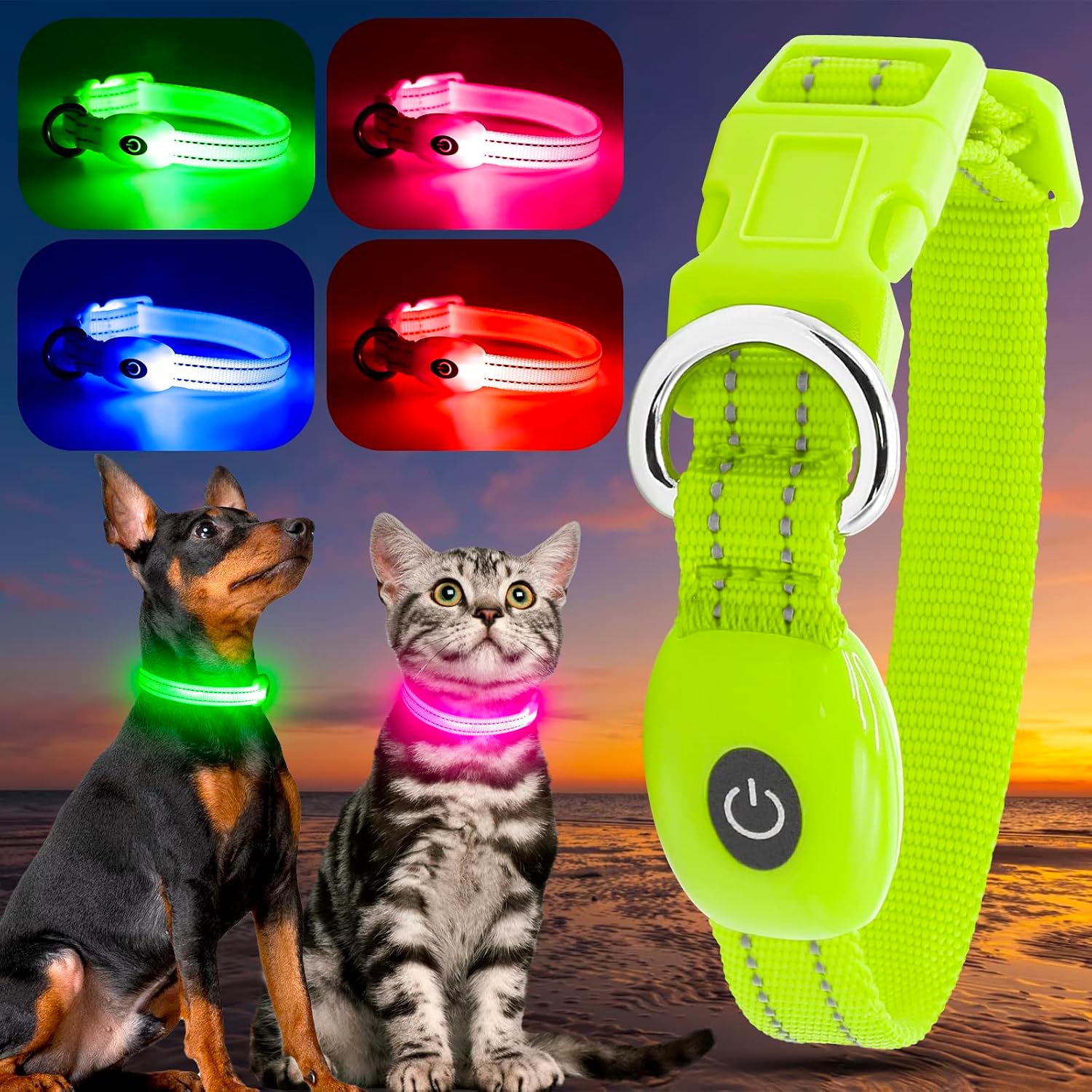 Detalle de YFbrite LED Cat Collar USB‑Rechargeable XS
