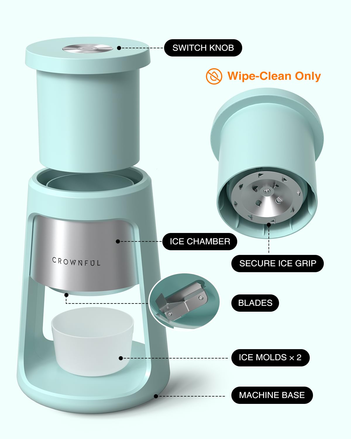 Thumbnail 4 de CROWNFUL Shaved Ice Machine 130W