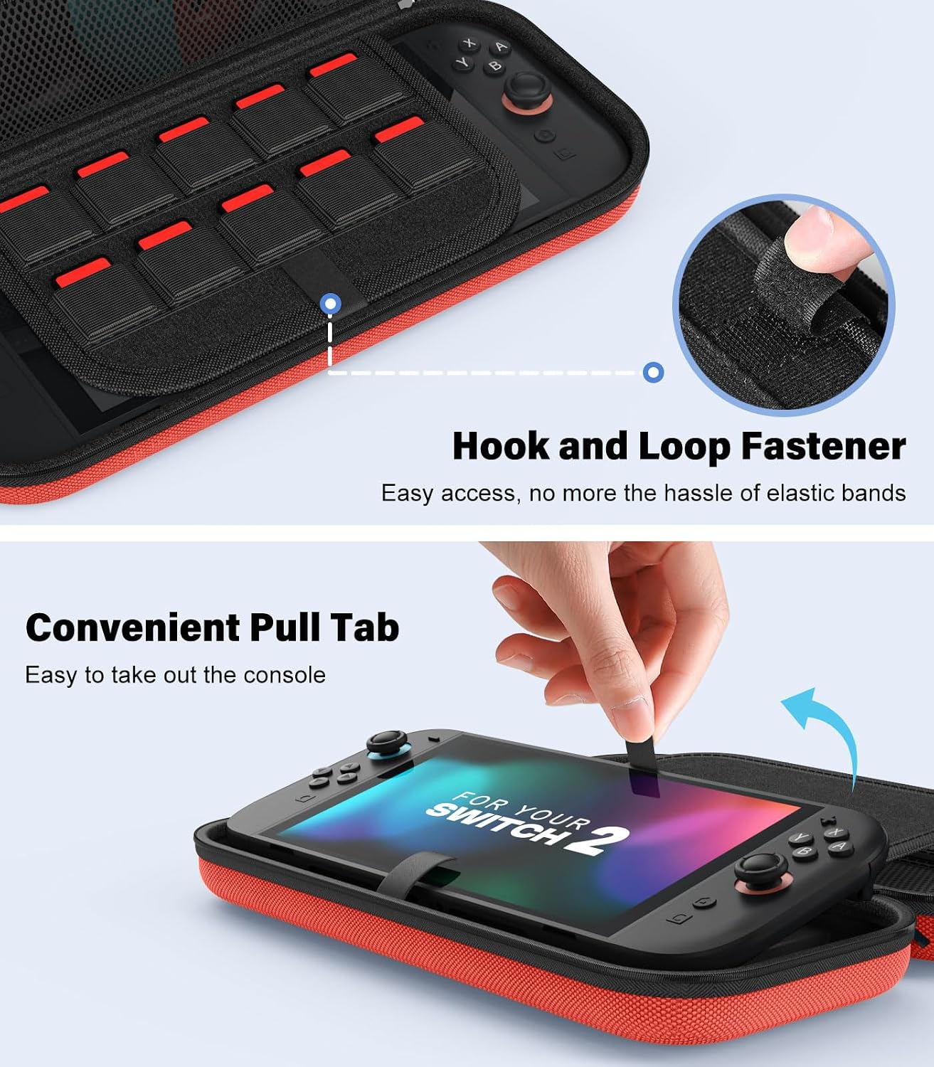 Detalle 2 de MoKo Carrying Case for Nintendo Switch 2, Holds 10 Cartridges