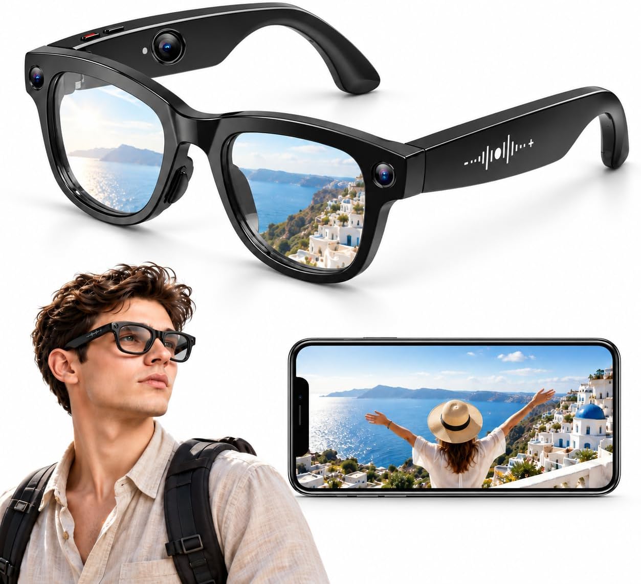Detalle de Smart Glasses with 8MP Camera
