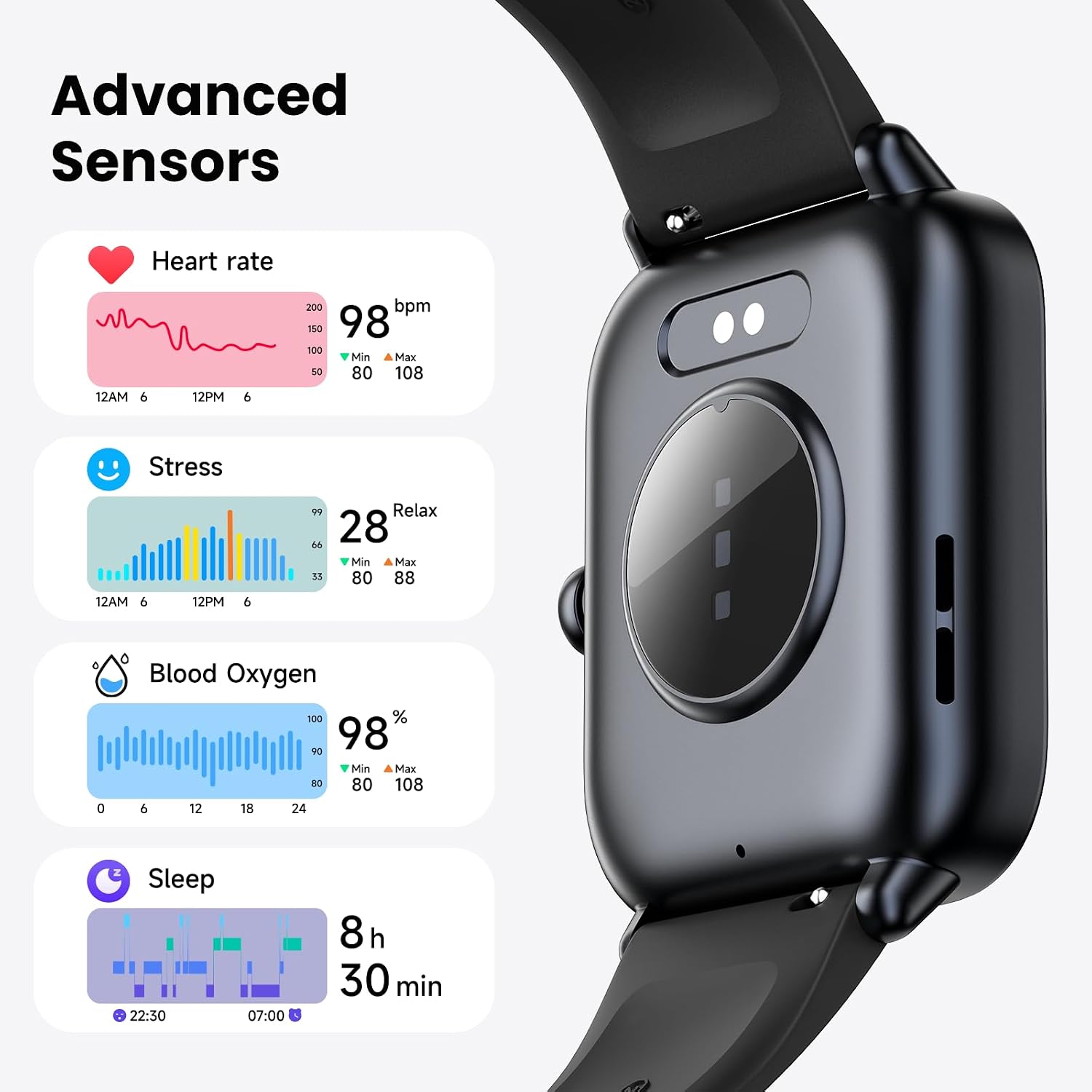 Detalle 2 de Gydom Smart Watch for Men & Women with Bluetooth Calling, Alexa Built-in, 1.8" HD Display