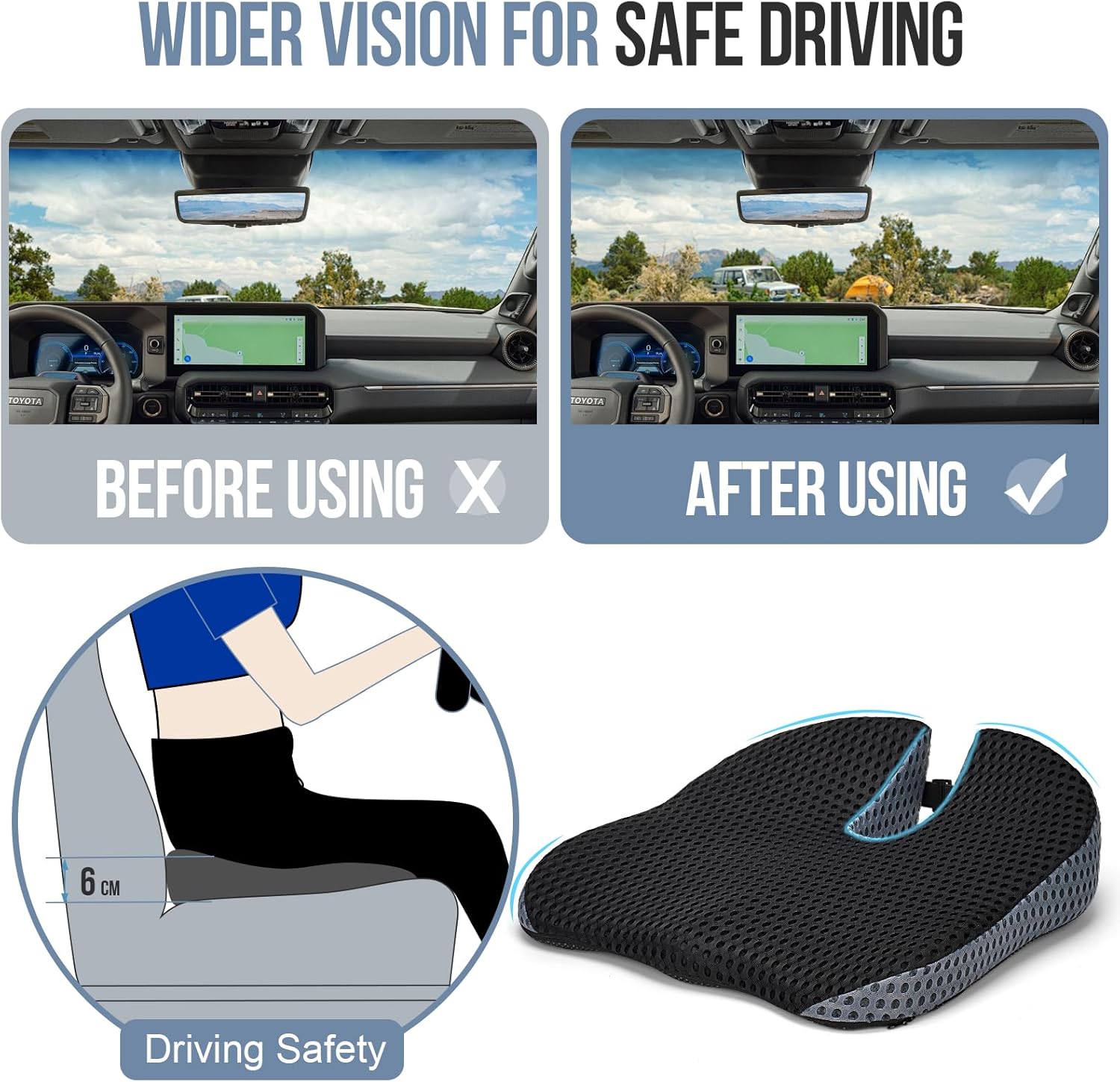 Thumbnail 5 de Ajiteogy Cuscino per sedile auto guidatore con memory foam