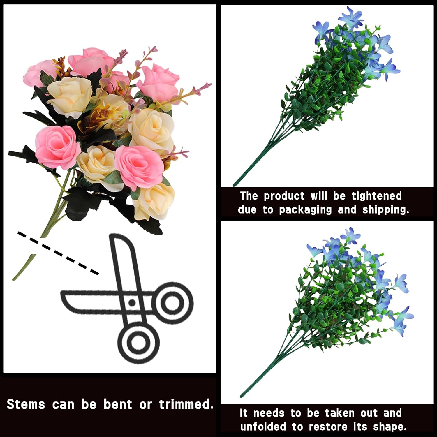 Thumbnail 6 de astylishome 3-Pack Red Rose Artificial Flowers with Stems – Silk Craft Roses for Decor