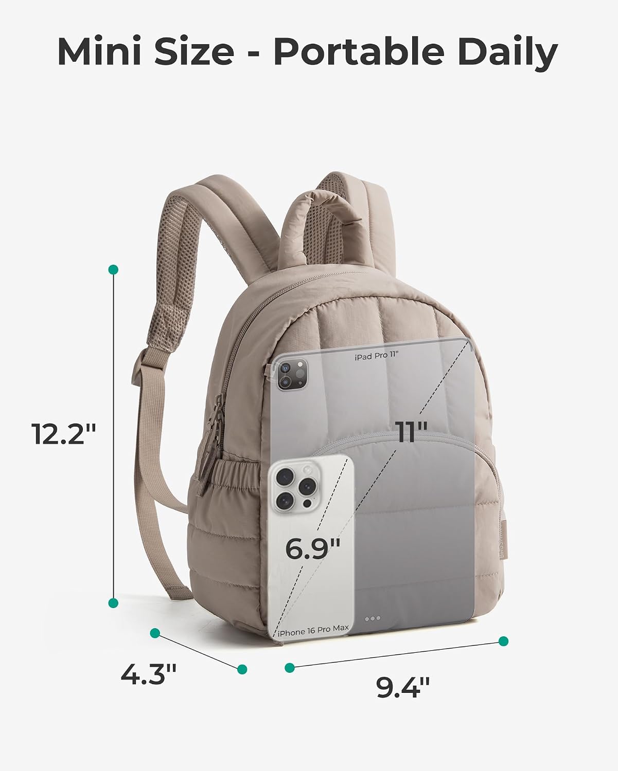Thumbnail 3 de Bagsmart Mini Sling: Lightweight Quilted Backpack for Women