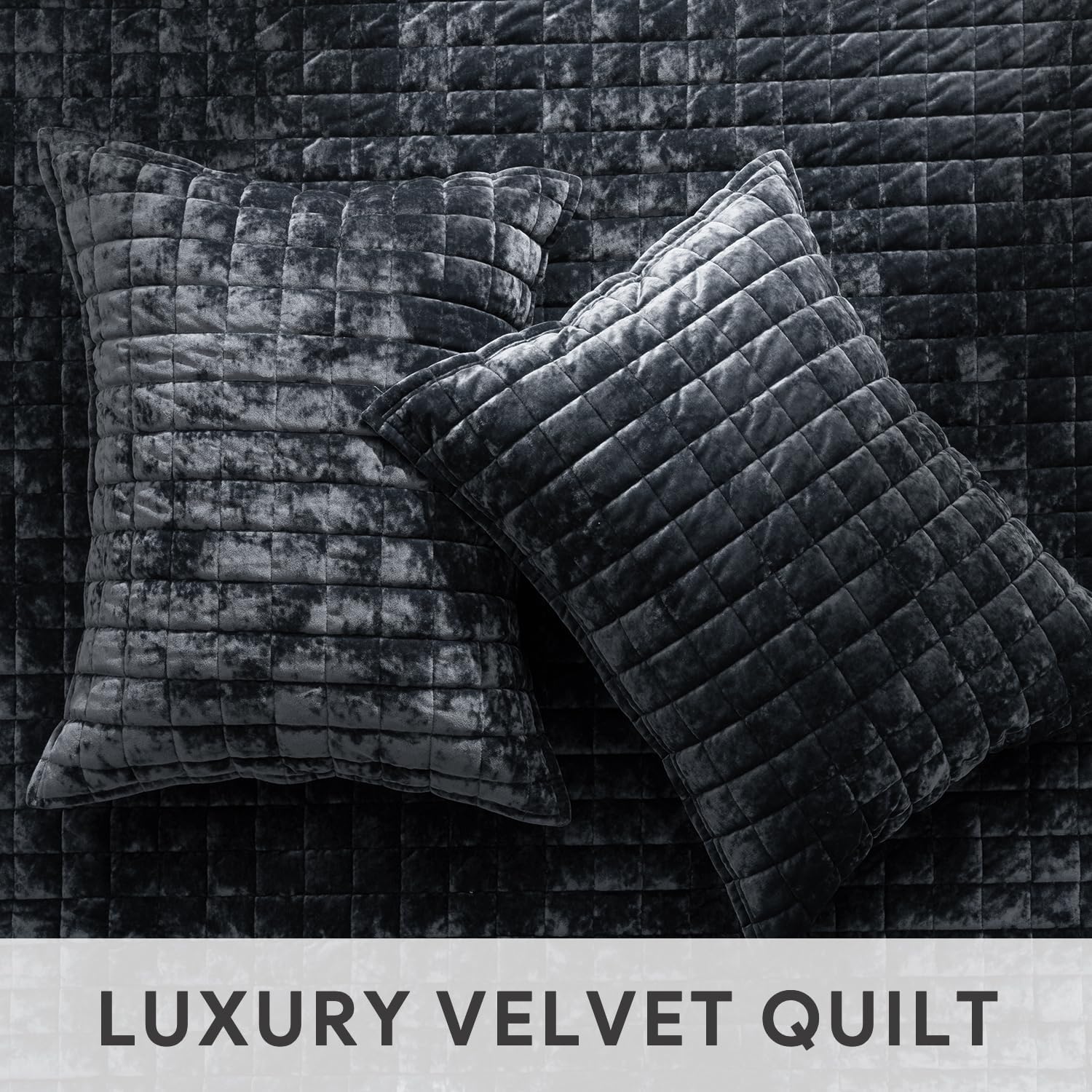Thumbnail 4 de RECYCO Luxury Velvet Quilt Set – King Size, Black, Ultra-Soft & Lightweight