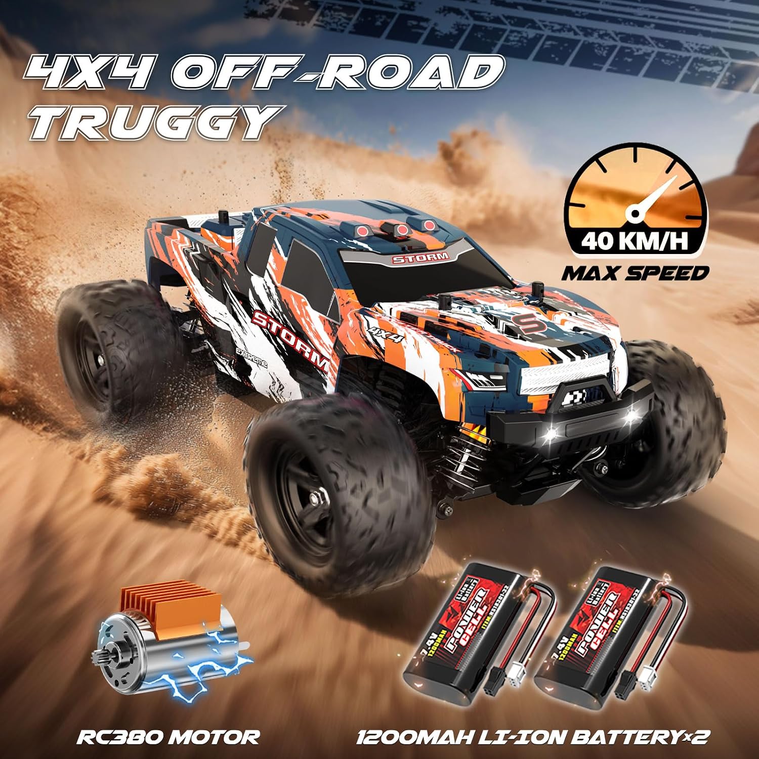 Detalle 2 de YESHIN 1:18 Auto telecomandata 4WD Monster Truck RC – alta velocità e robustezza per adulti e bambini