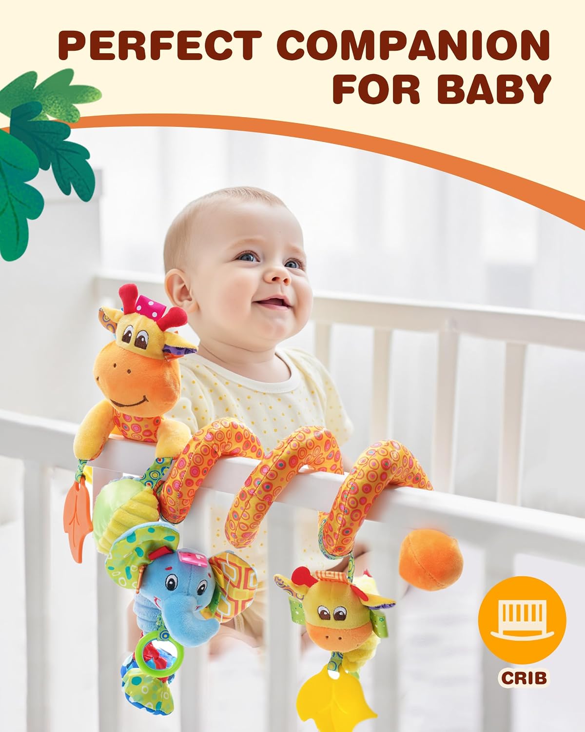 Thumbnail 5 de Jollybaby Crib Stroller Car Seat Toys (Spiral Hanging Sensory Toy with Music Box & Teether) for Baby 0–12 Months
