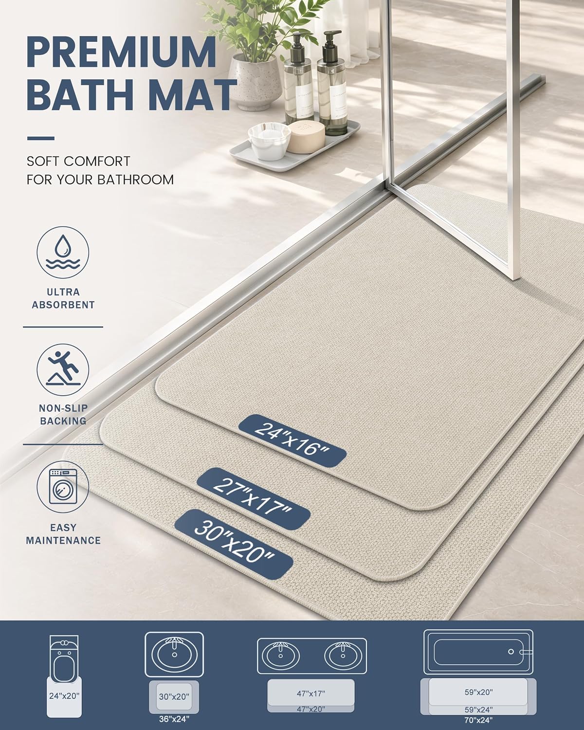 Detalle 2 de Smiry Bath Mat 30x20