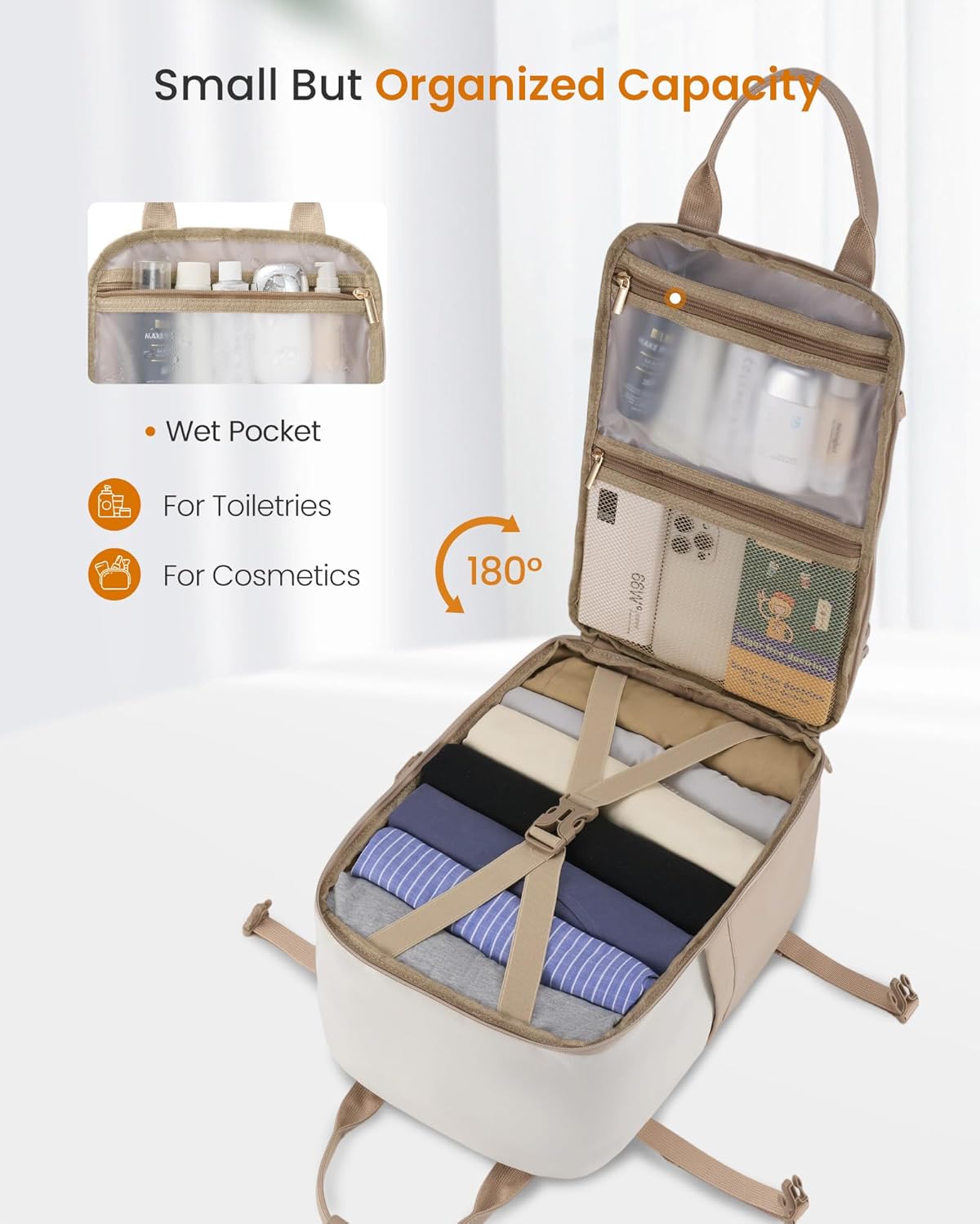 Detalle de LOVEVOOK Ryanair cabin bag 40x20x25cm underseat travel backpack (20L) for women