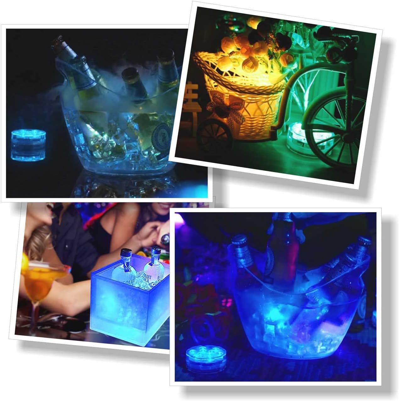 Detalle de POLENTAT SY-HWSLRGB Submersible LED Lights, 16 Colours, 4 Modes, 3-Pack