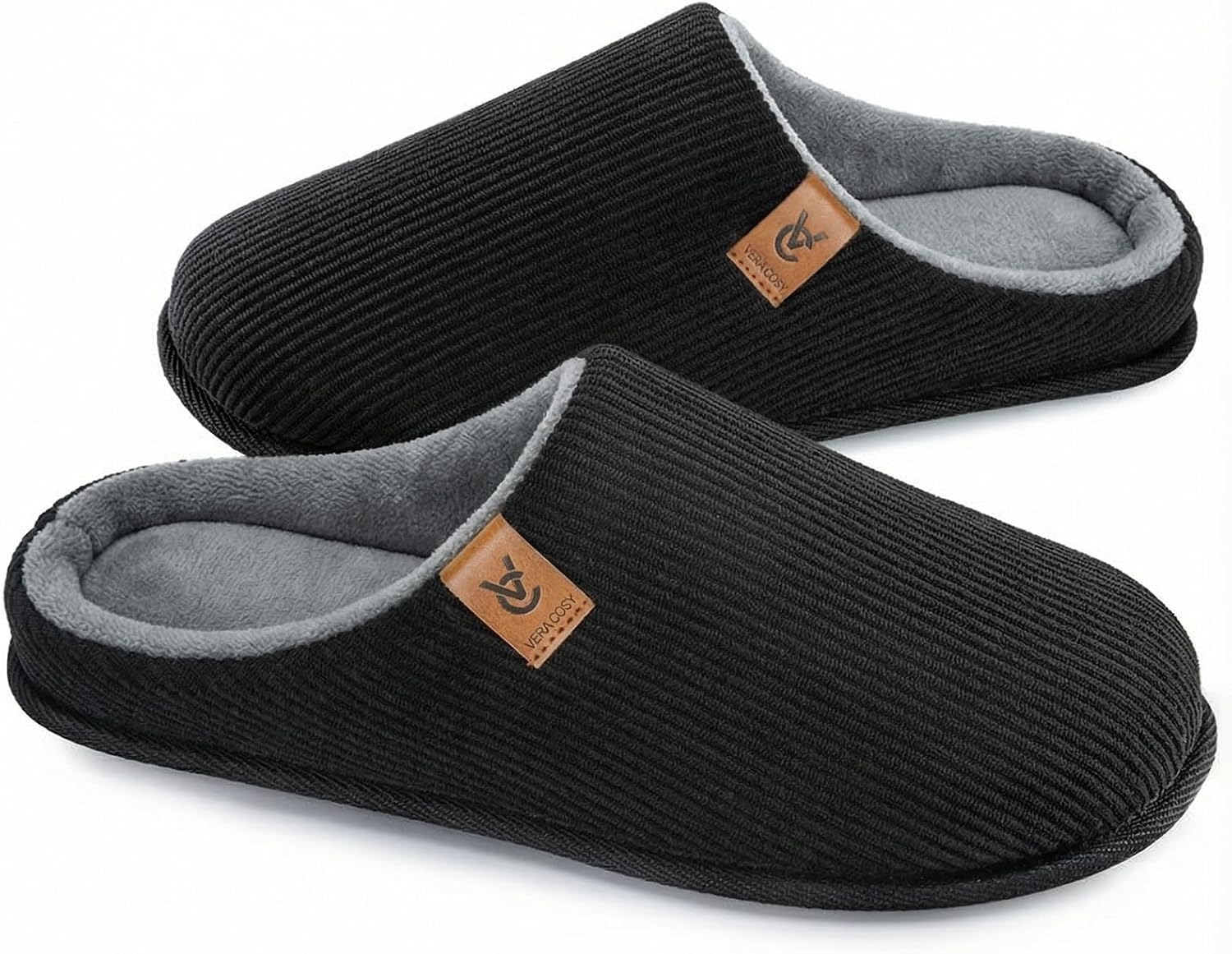 Detalle de VeraCosy Cozy Slip-on Corduroy Slippers 80D Memory Foam