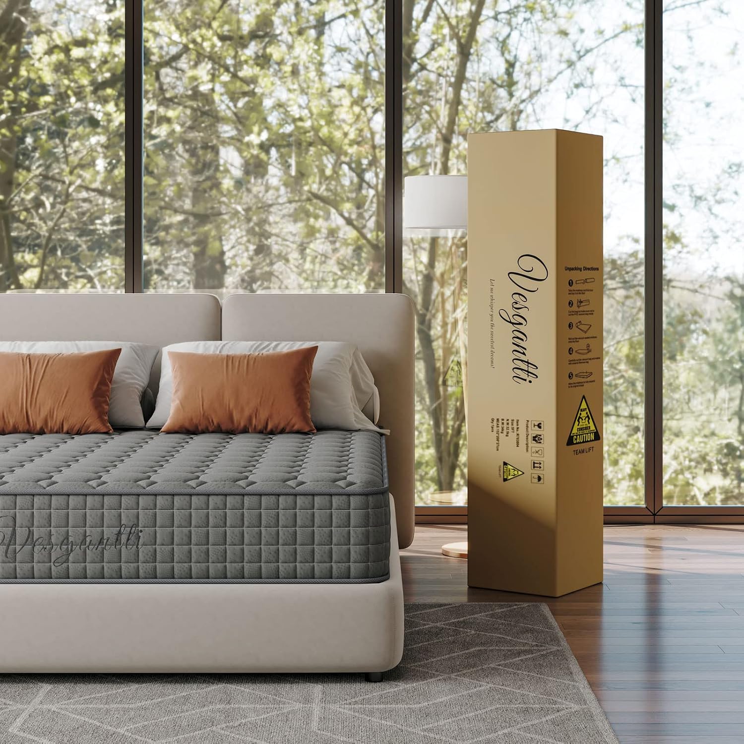 Thumbnail 4 de Vesgantti 4FT6 Double Mattress 10 Inch Hybrid – Breathable Memory Foam with Individually Pocketed Springs