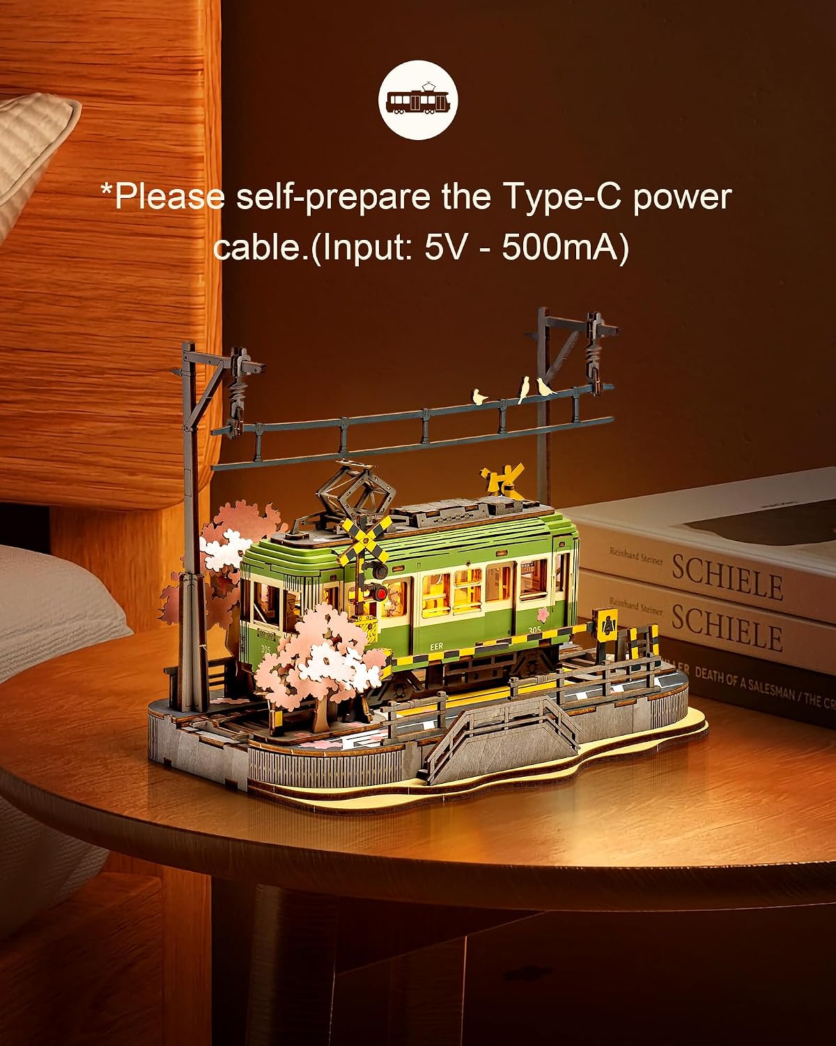 Thumbnail 4 de ROBOTIME Sakura Tram puzzle 3D in legno con luci 🎲