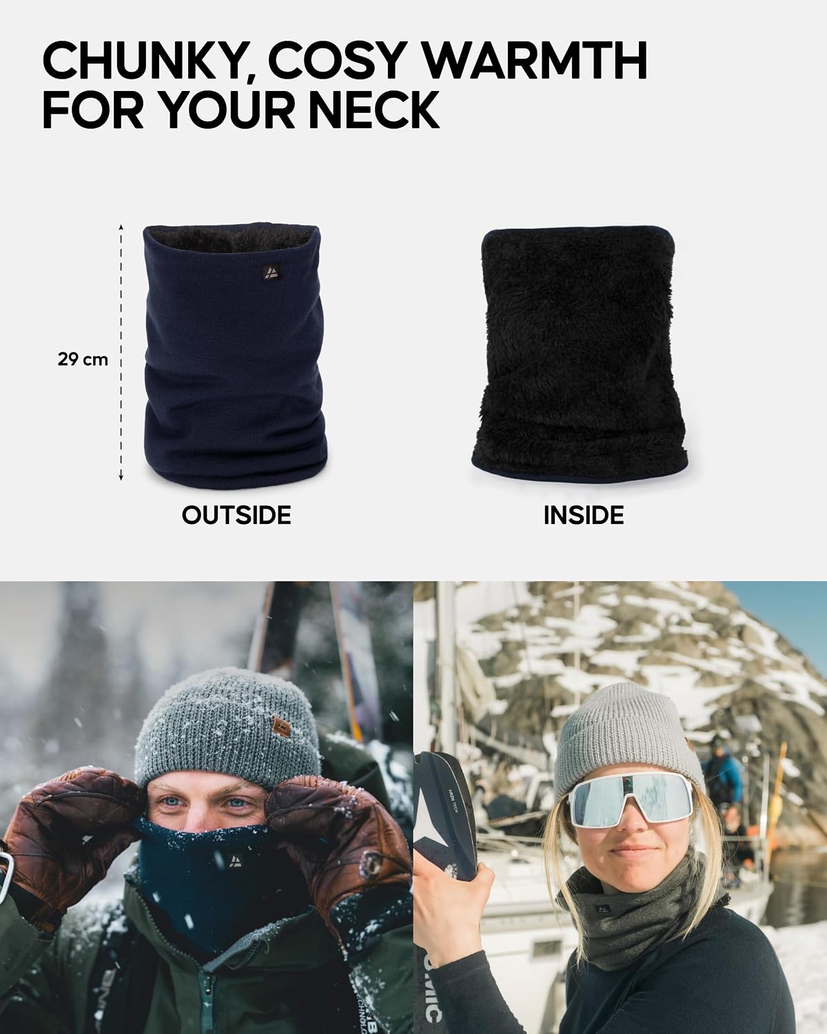 Detalle 2 de DANISH ENDURANCE Fleece Snood Merino Wool Neck Warmer