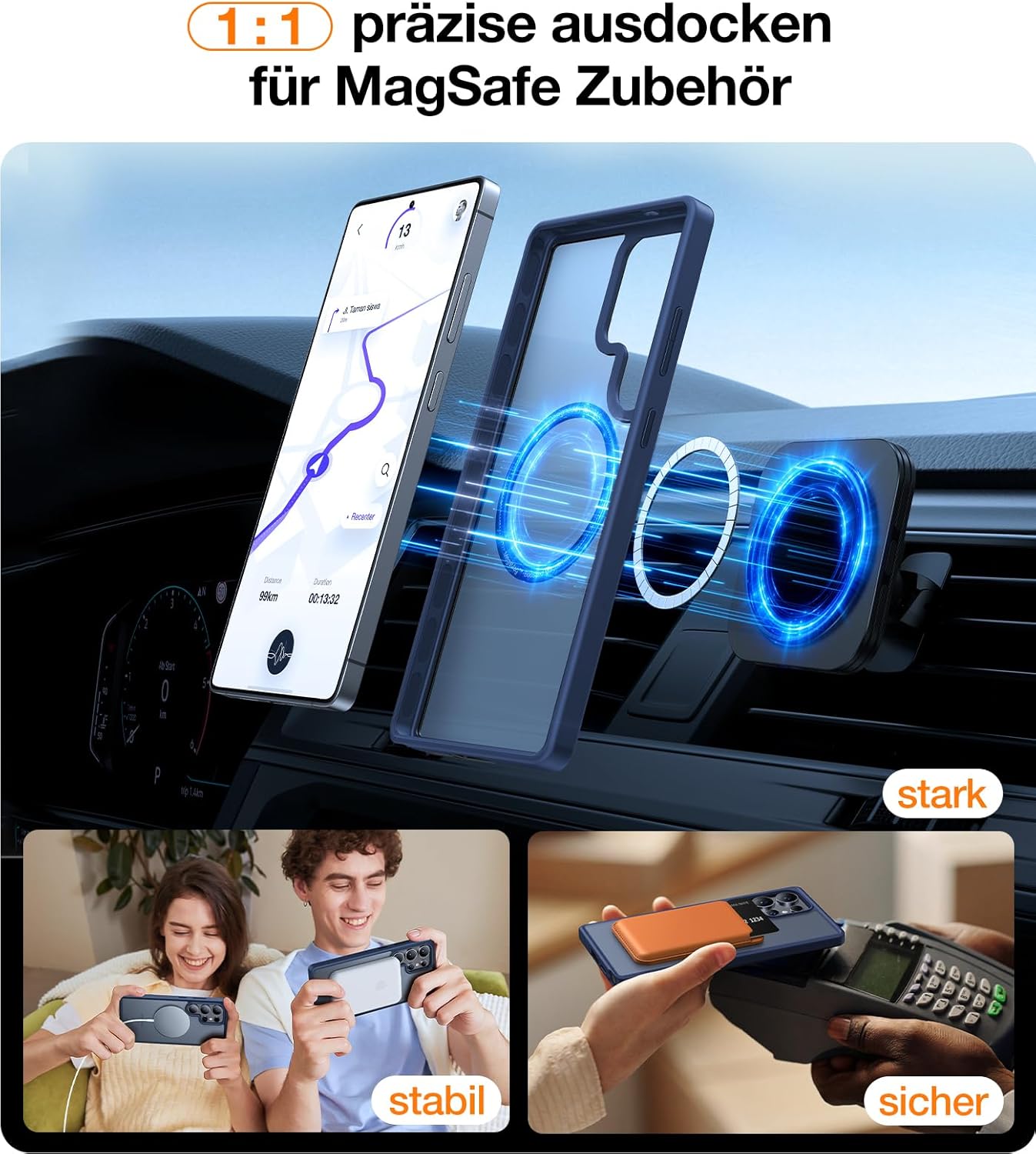 Thumbnail 2 de TORRAS Guardian-Mag Hülle für Samsung Galaxy S25 Ultra – Stoßfest, MagSafe-kompatibel und 360° Airbag