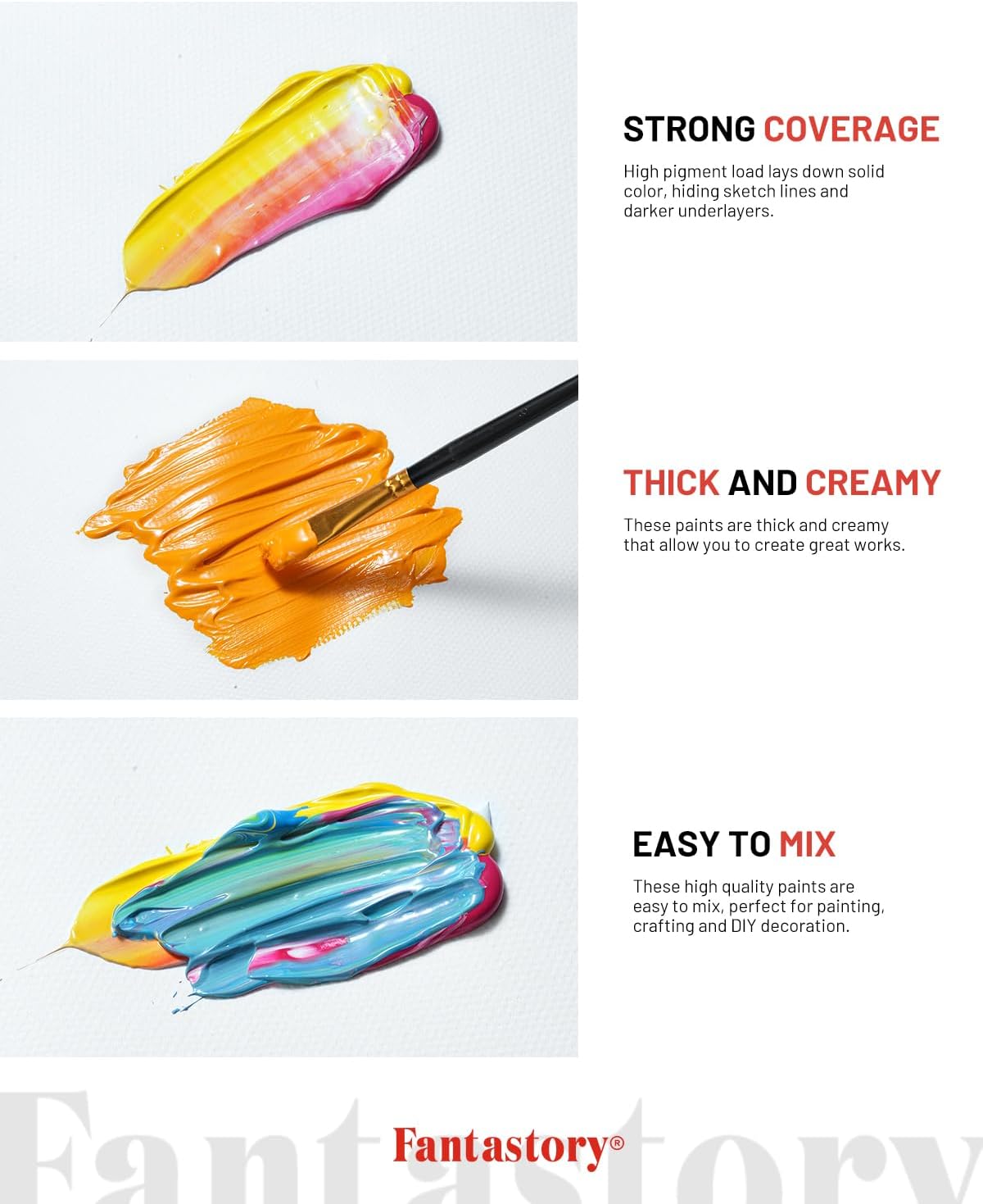 Thumbnail 4 de fantastory Acrylic Paint Set, 18 x 60 ml with 12 Brushes – Versatile, Vivid and Easy to Use