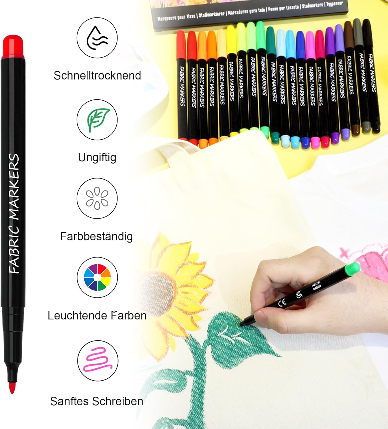 Thumbnail 2 de Pamaker 20 Textilstifte waschfest 🖍️