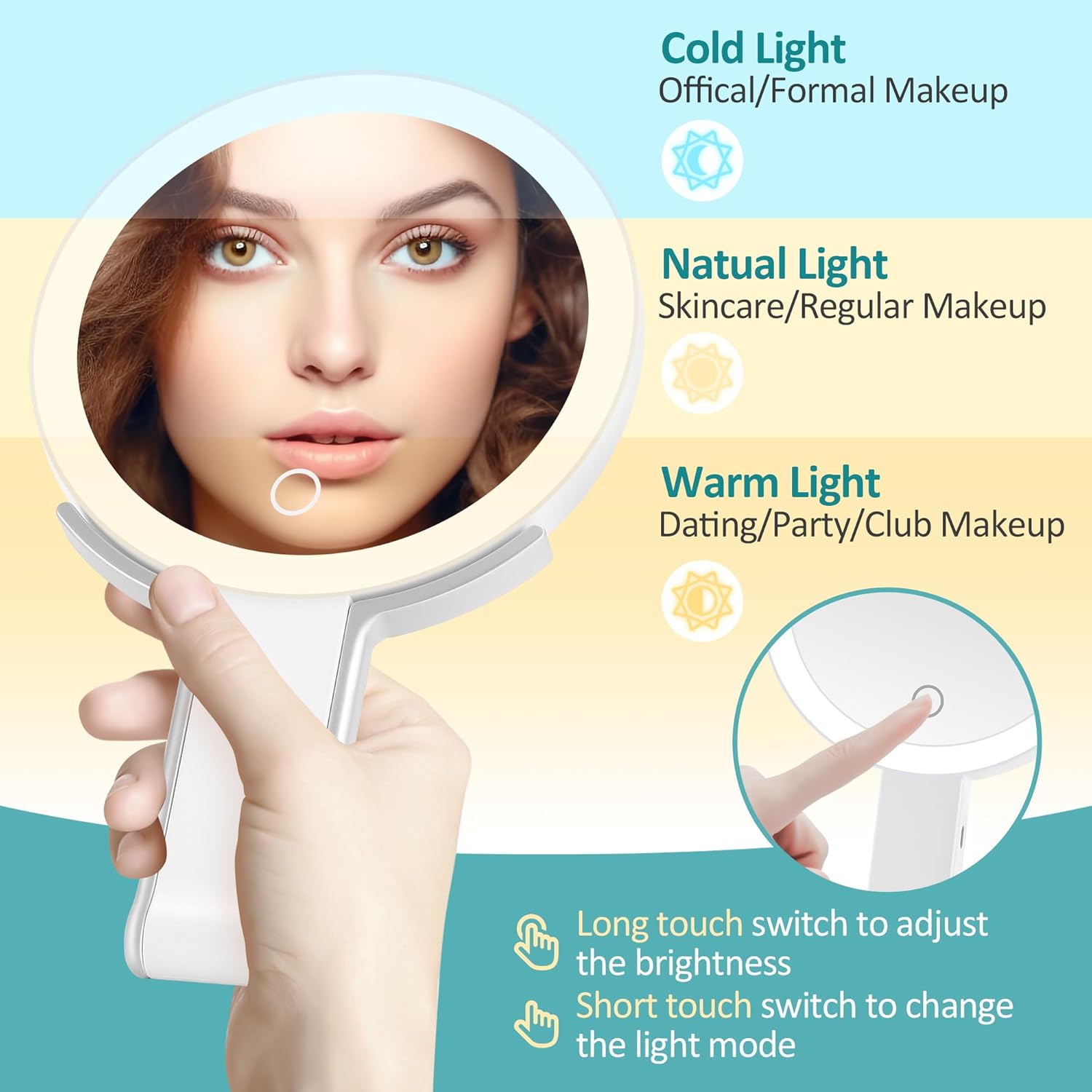 Detalle 1 de B Beauty Planet 1X/30X Lighted Magnifying Mirror, 2000mAh, Foldable