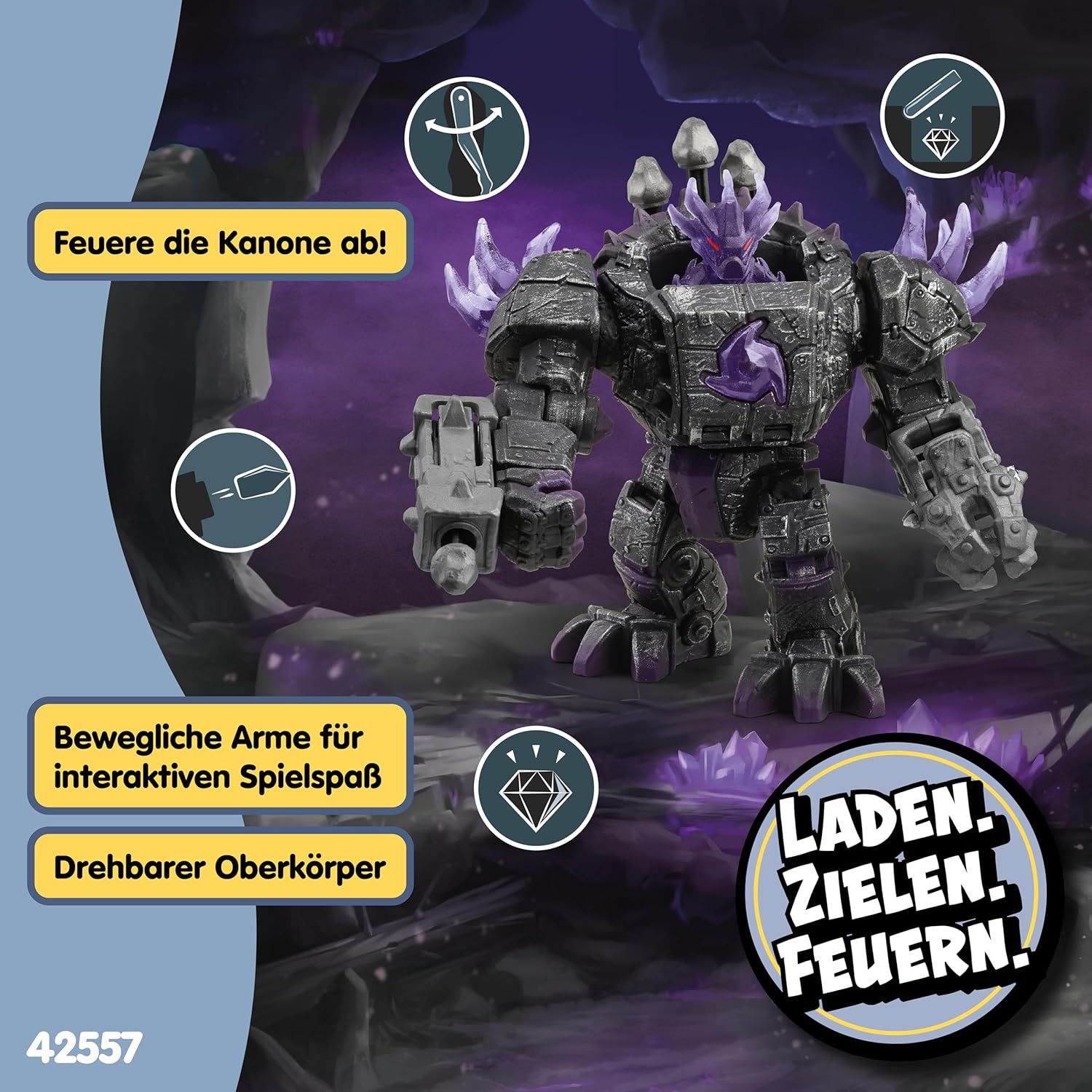 Detalle 2 de SCHLEICH Eldrador Schatten Master-Roboter 42557 mit Mini Creature 17 Teile
