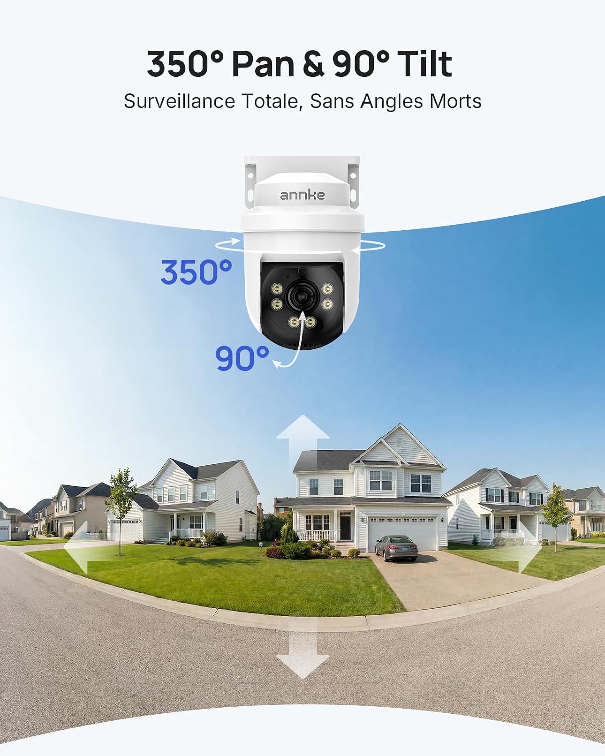 Detalle de ANNKE 3K Système de caméras filaires extérieures PTZ 4X + DVR 8 canaux 5MP Lite, détection IA et audio