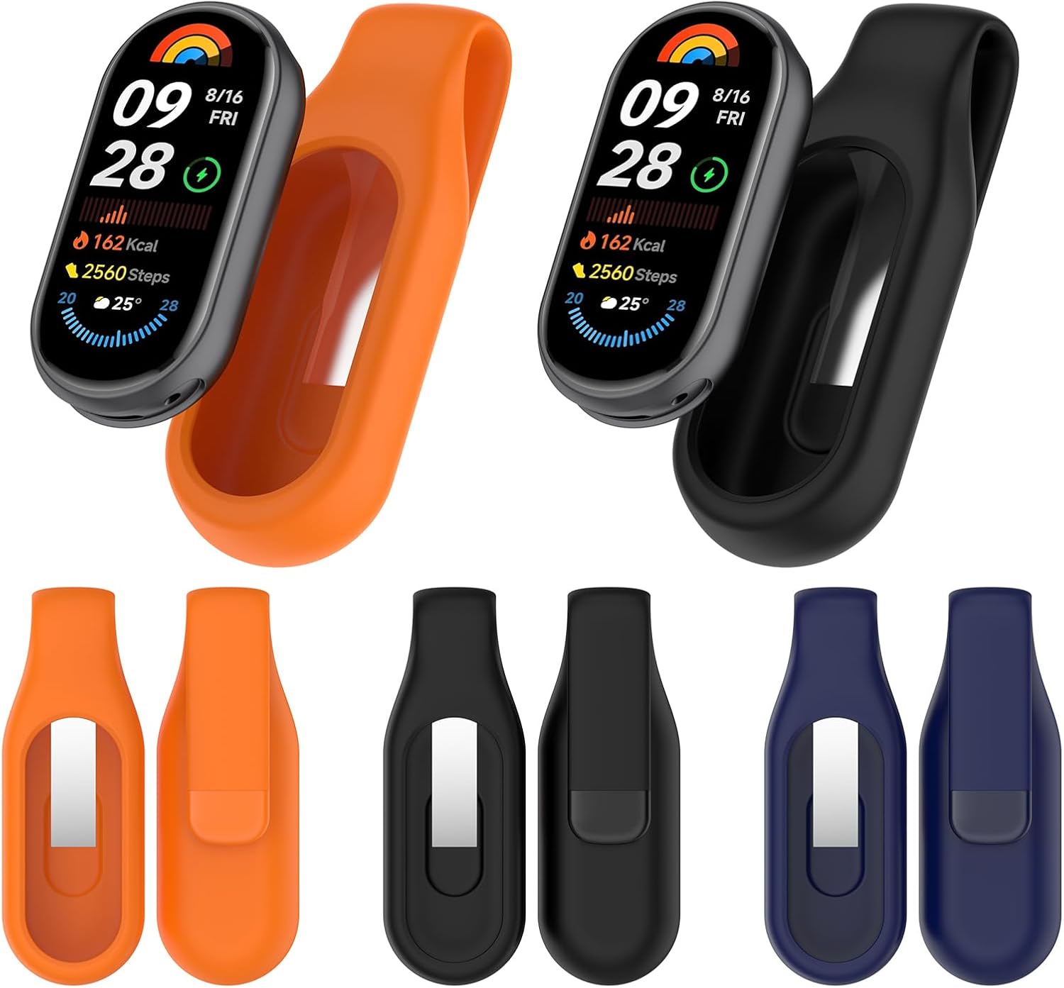 Thumbnail 6 de AWADUO Universal Clip Buckle Replacement Wristband for Xiaomi Band 10/9/8 (Black)