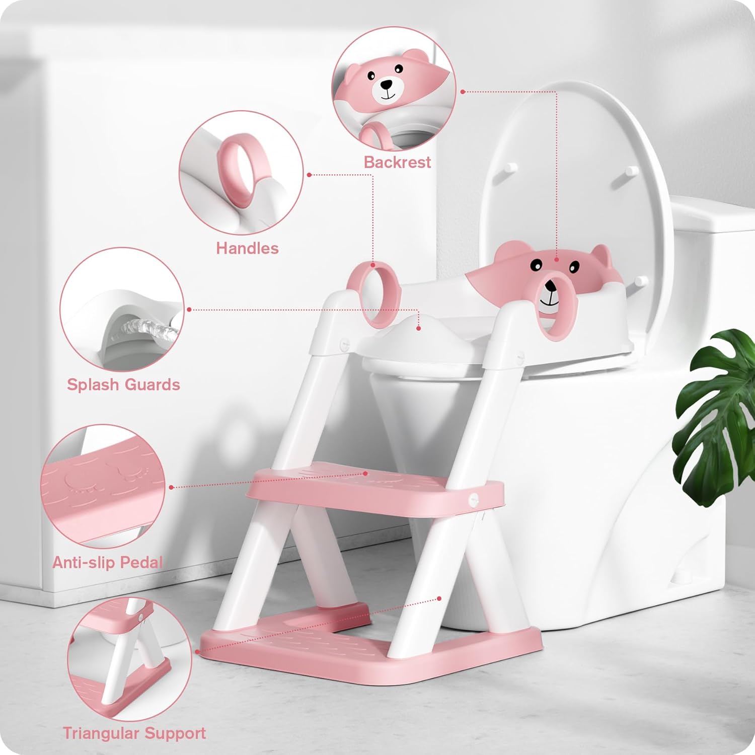 Detalle 2 de Rabb Kindertoilettenleiter 2 in 1 für Kinder