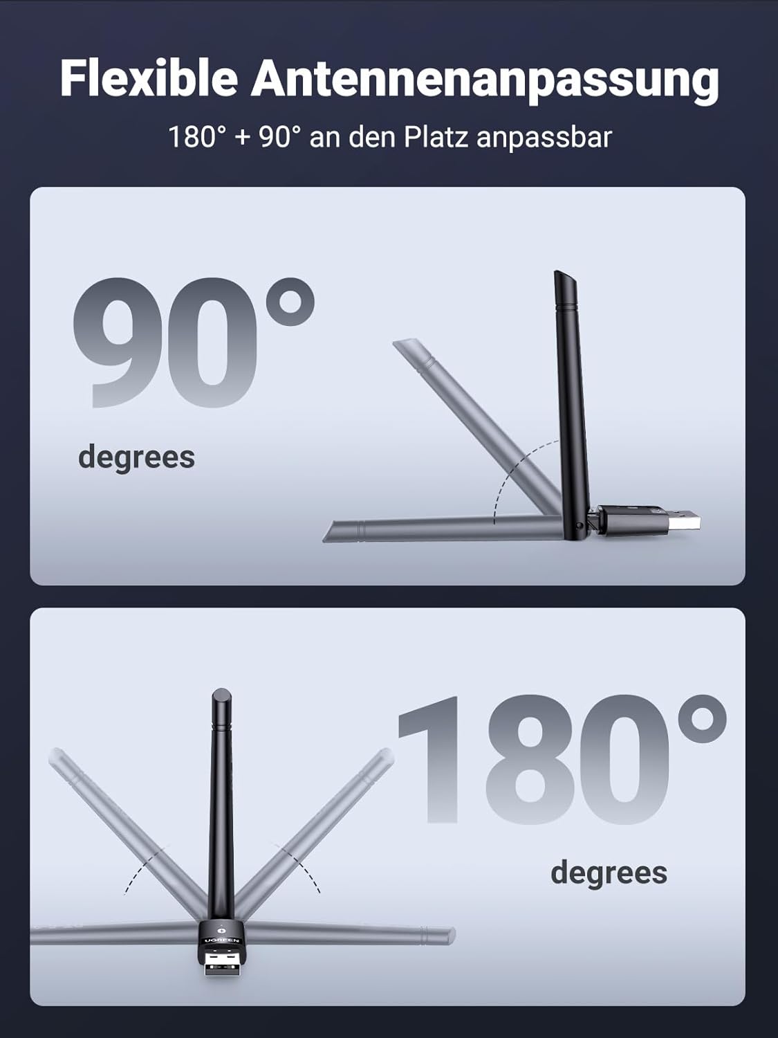 Thumbnail 5 de UGREEN USB-Bluetooth-Adapter für PC mit großer Reichweite und Bluetooth 5.3 (Windows 11/10/8.1)