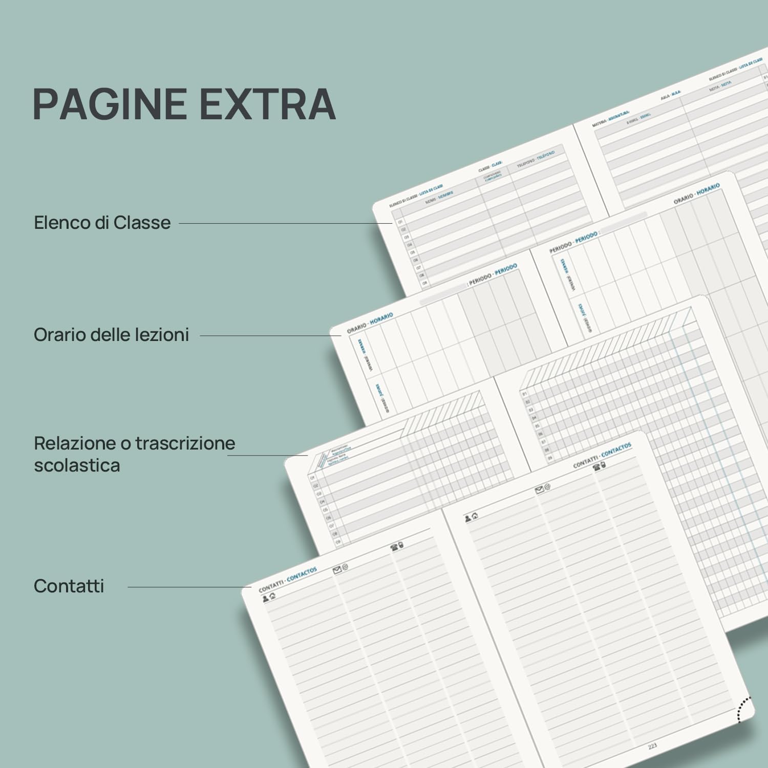 Detalle de PRD POPRUN Agenda Docente 2026-2027 A5: agenda maestra settimanale con copertina rigida in PU