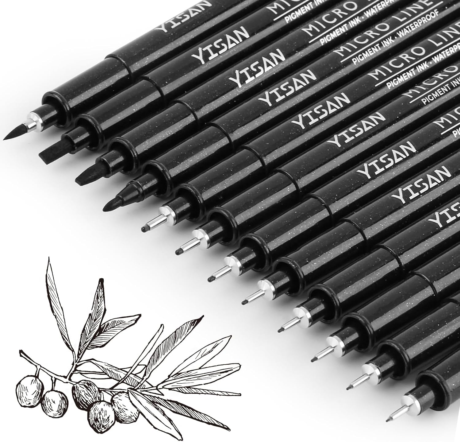 YISAN drawing pens set of 12 micro pens