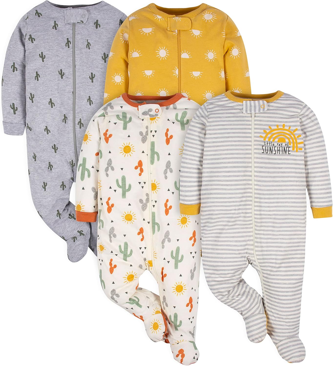 Detalle de Gerber Unisex Baby Sleep 'N Play Footed Sleepers – Pack of 4