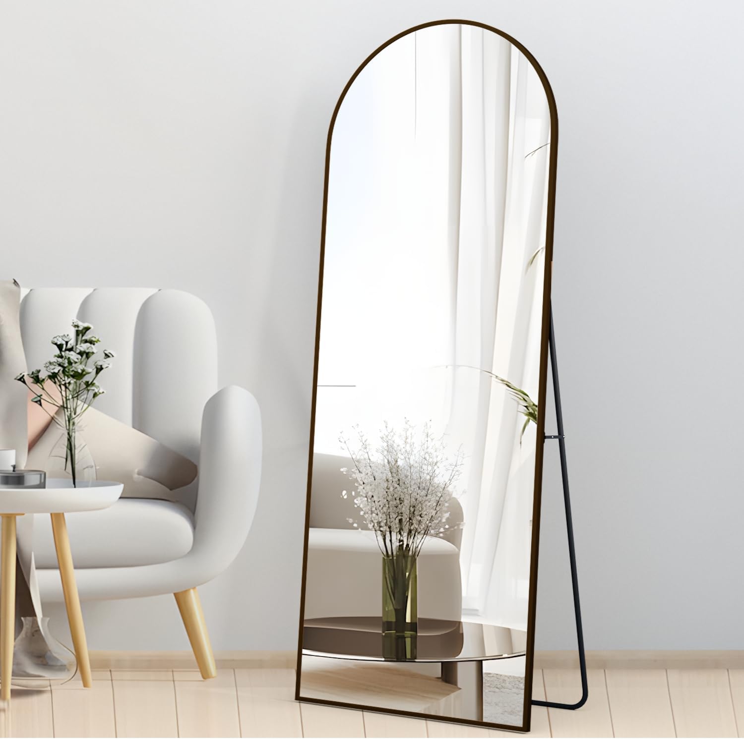 Thumbnail 3 de NEUWEABY Arched Floor Mirror, 64 × 21 in