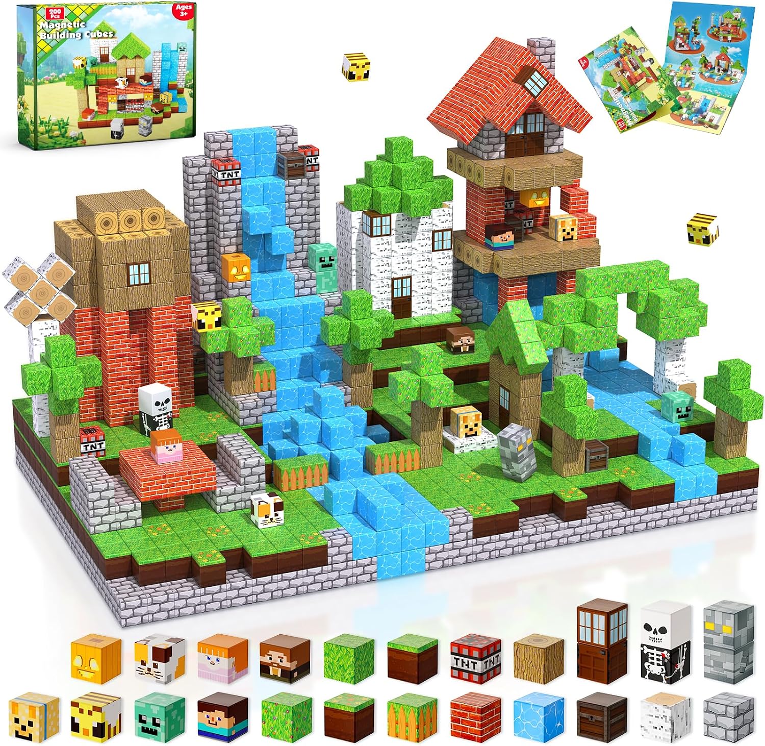 Detalle de ToyUnited 200-teiliges Magnetbausteine-Set Abenteuer im Wald 🧩