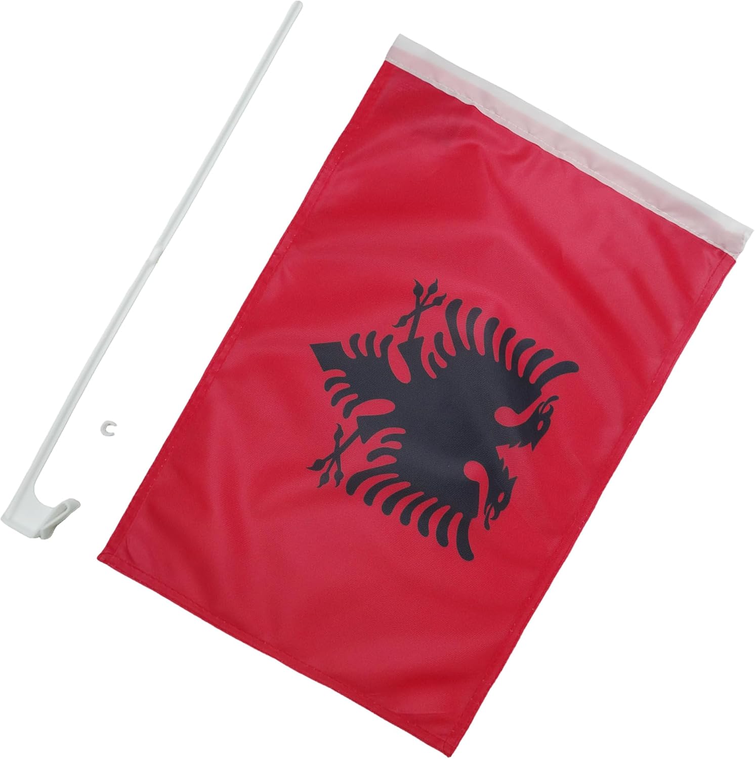 Thumbnail 3 de AZ FLAG Albania Car Flag 18 x 12 inch plastic stick banner (30 x 45cm)