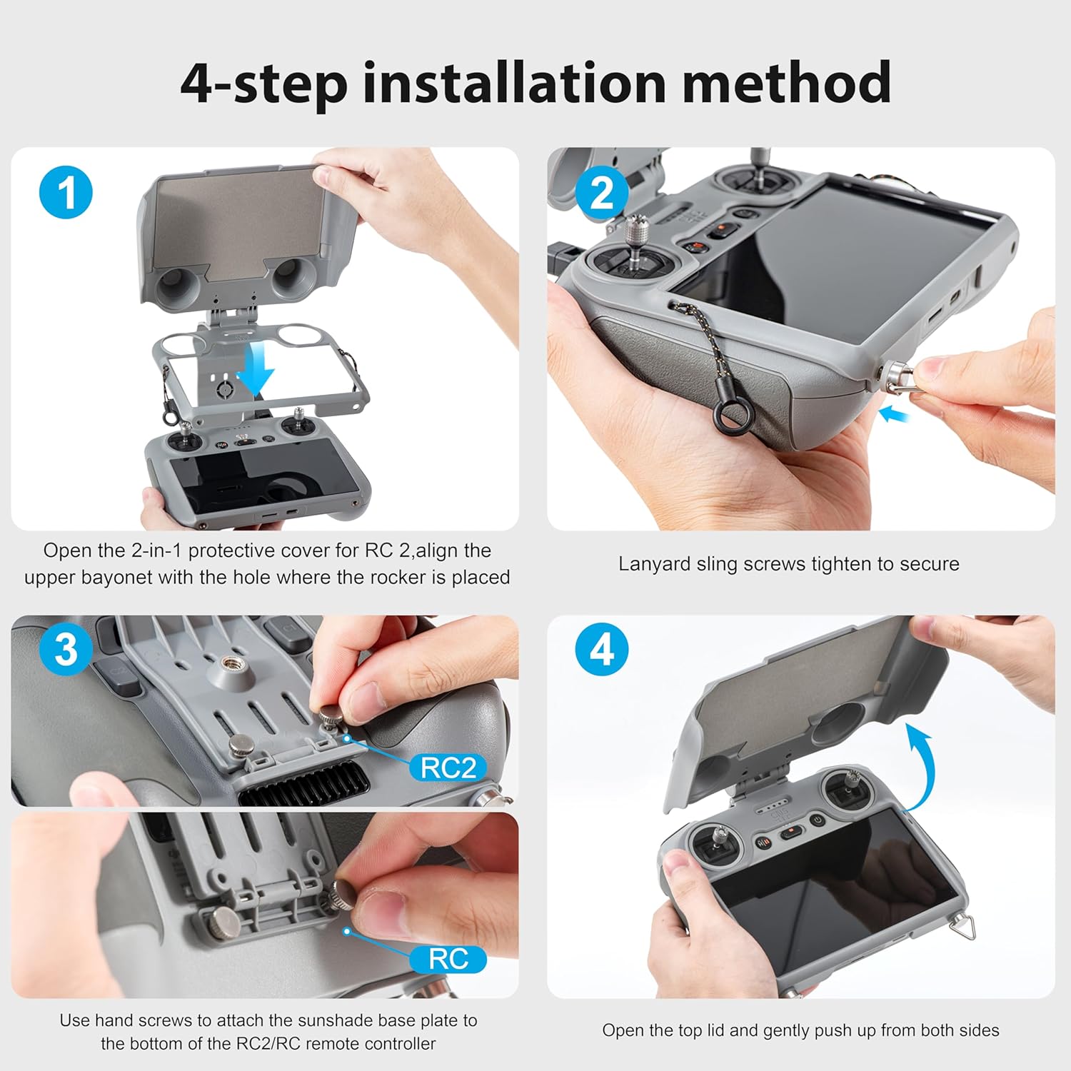 Detalle 2 de STARTRC Mini 5 Pro Sonnenblende mit Gurt für DJI RC 2 & Joystick-Controller (Sonnenschutz für Mini 5/4/3 Pro, Neo, Flip, Air 3/3S, Air 3S Zubehör)