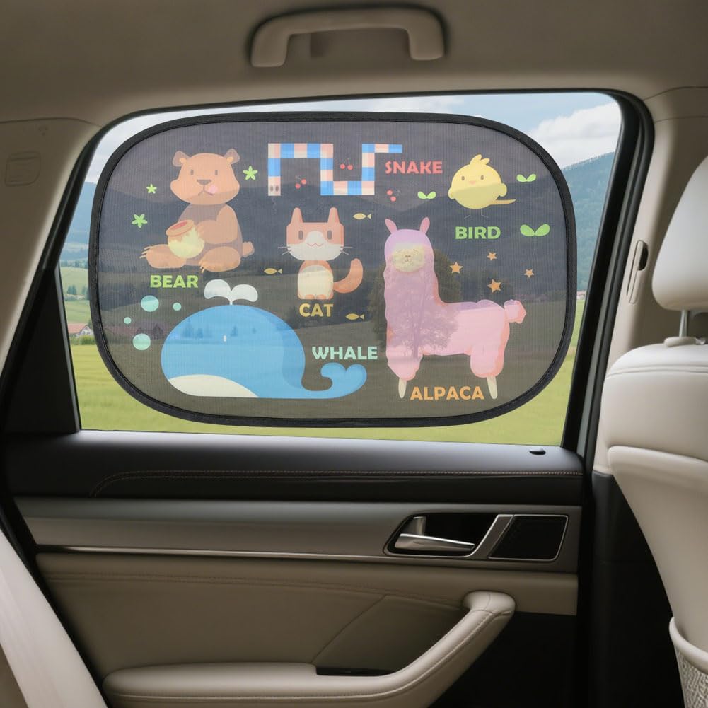 Detalle de URAQT Car Sun Shade for Baby 2PCS — UV Protection Mesh Window Shades for Kids (47 x 30 cm)