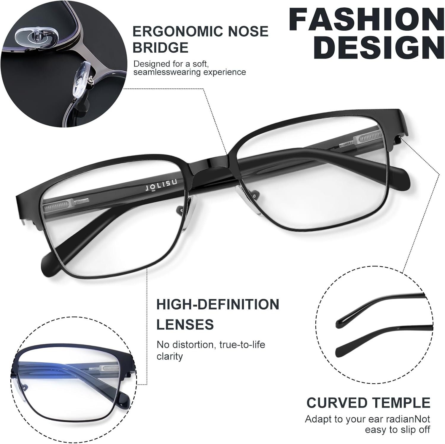 Thumbnail 4 de JOLISU Reading Glasses 1.50 Blue Light Blocking 👓