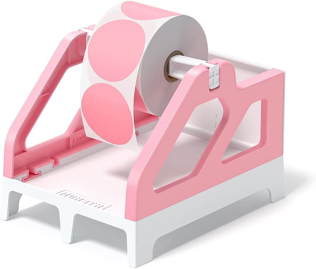 Detalle de MUNBYN ILH01 Label Holder for Rolls & Fan-Fold Thermal Labels, Pink