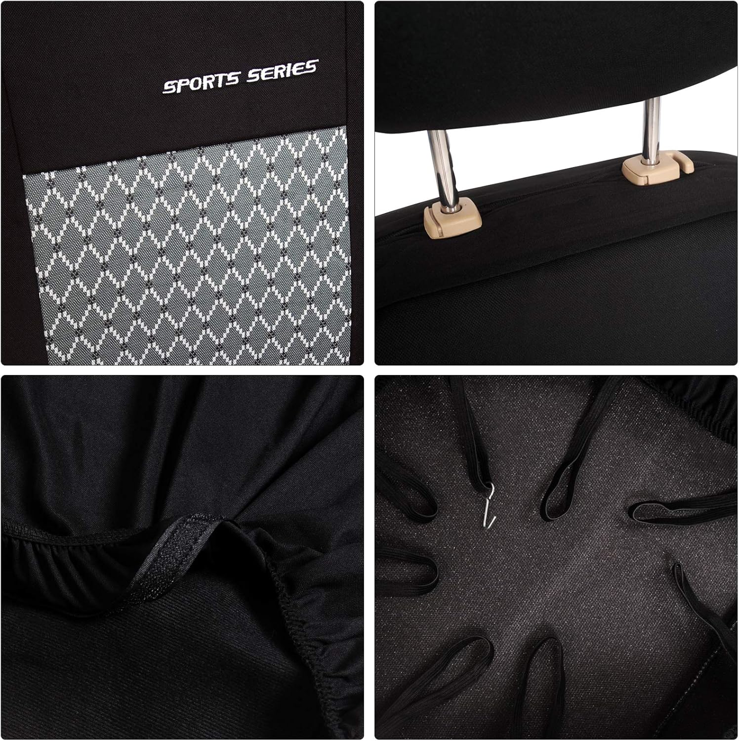 Thumbnail 3 de eSituro Lot de 2 housses de protection pour sièges auto avant universelles (noir)