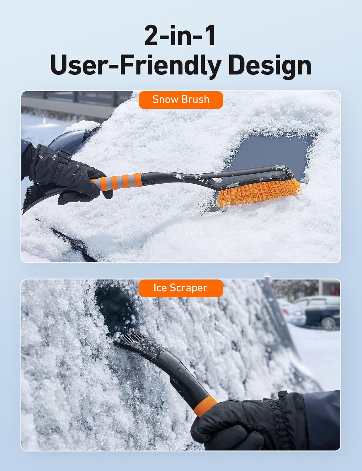 Detalle 2 de AstroAI snow brush and ice scraper, 27-inch