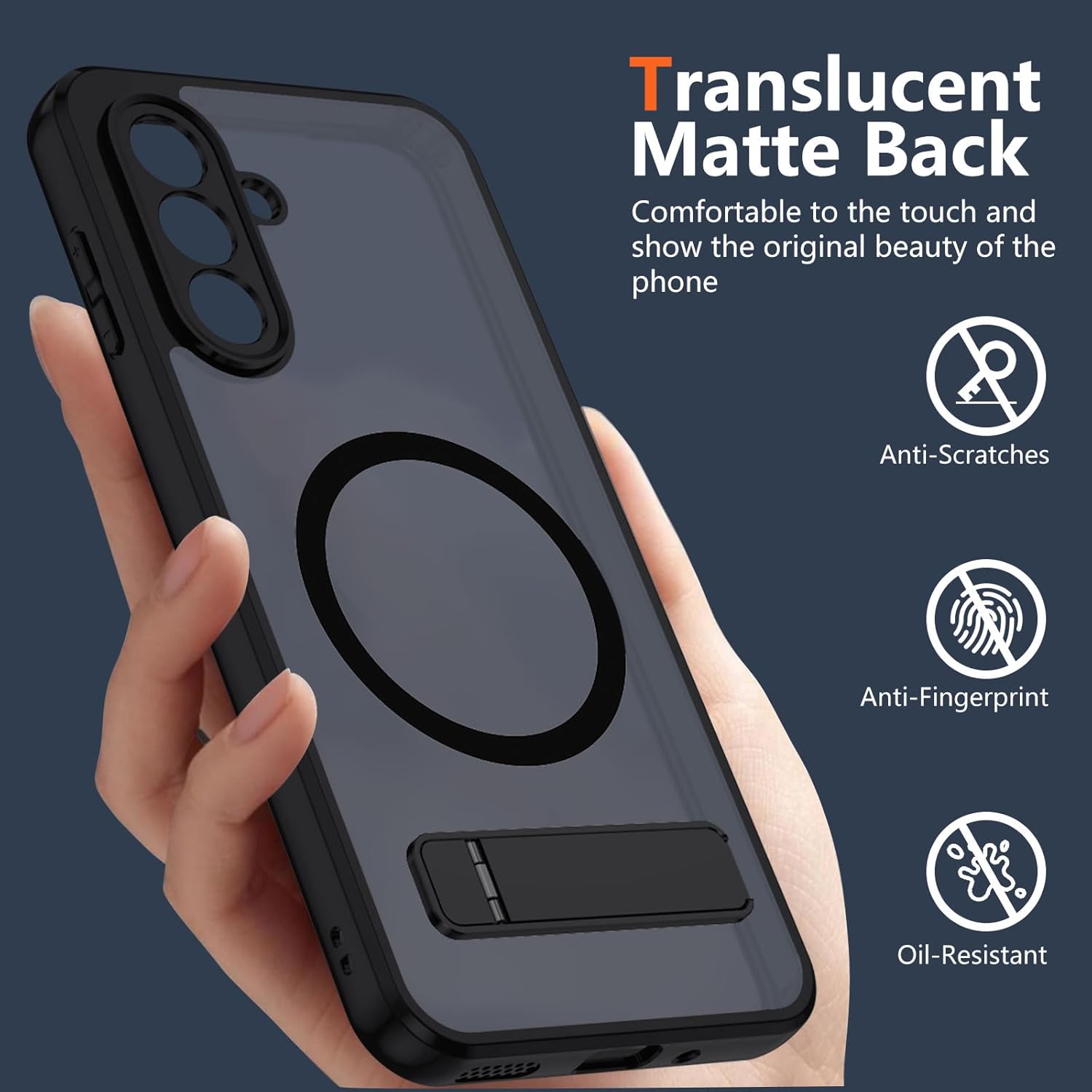 Detalle 2 de XTCASE Cover magnetica per Samsung Galaxy A57: custodia traslucida opaca con supporto invisibile e protezione antiurto