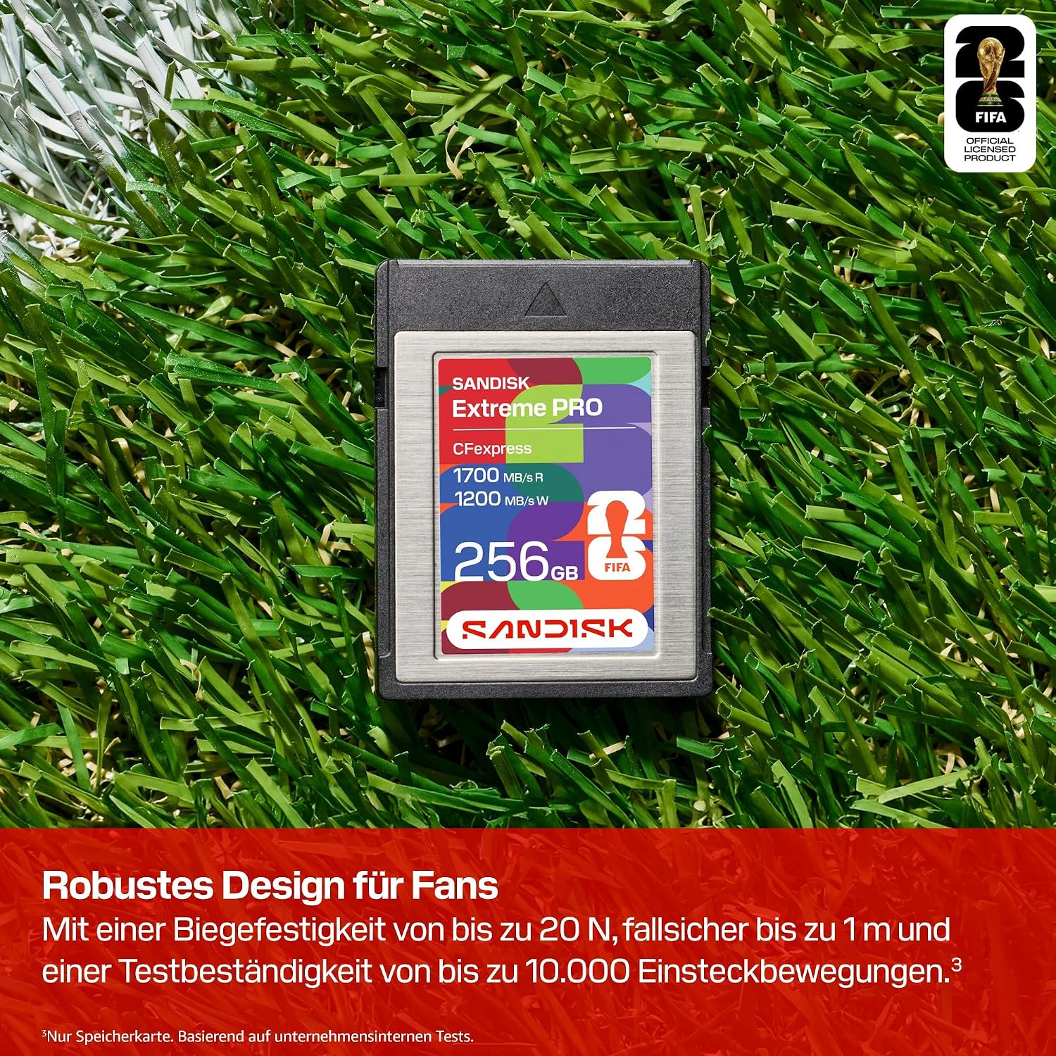 Detalle de SanDisk CFexpress Type-B Speicherkarte FIFA World Cup 2026 Edition 256 GB