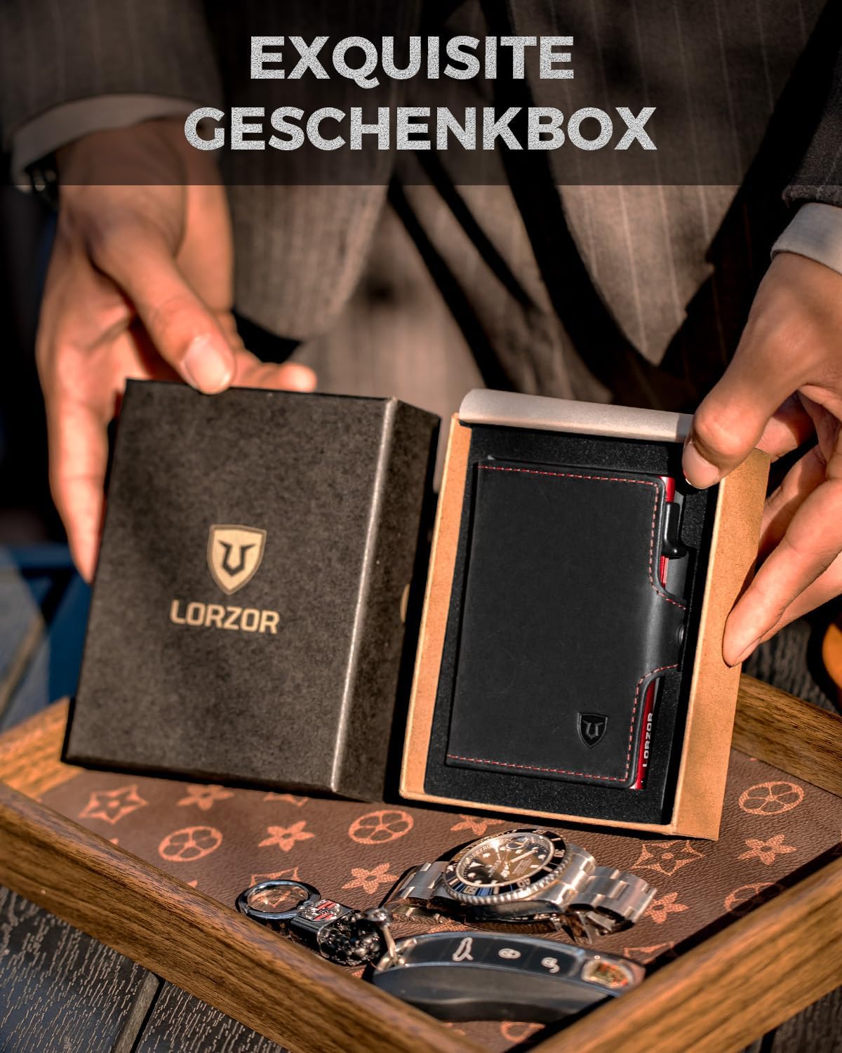 Thumbnail 6 de LORZOR Slim Wallet mit Münzfach – RFID Blocker 10 Karten