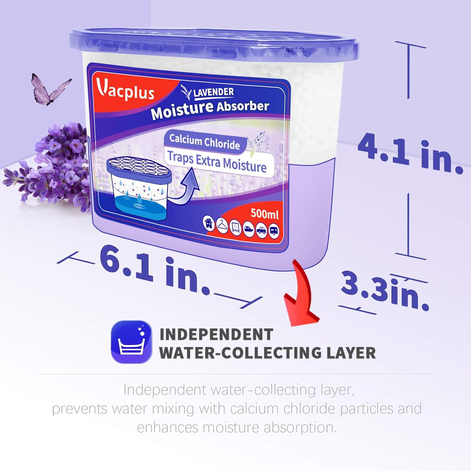 Detalle 2 de Vacplus Moisture Absorbers, 10.5 Oz, 12-Pack – Fragrance-Free Dehumidifier for Bathroom, Closet, Kitchen & Study
