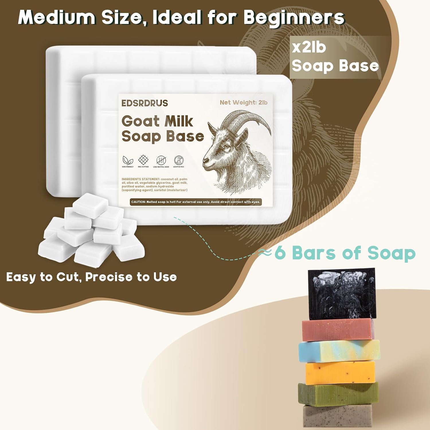 Detalle 2 de EDSRDRUS Goat Milk Soap Base 2 lb
