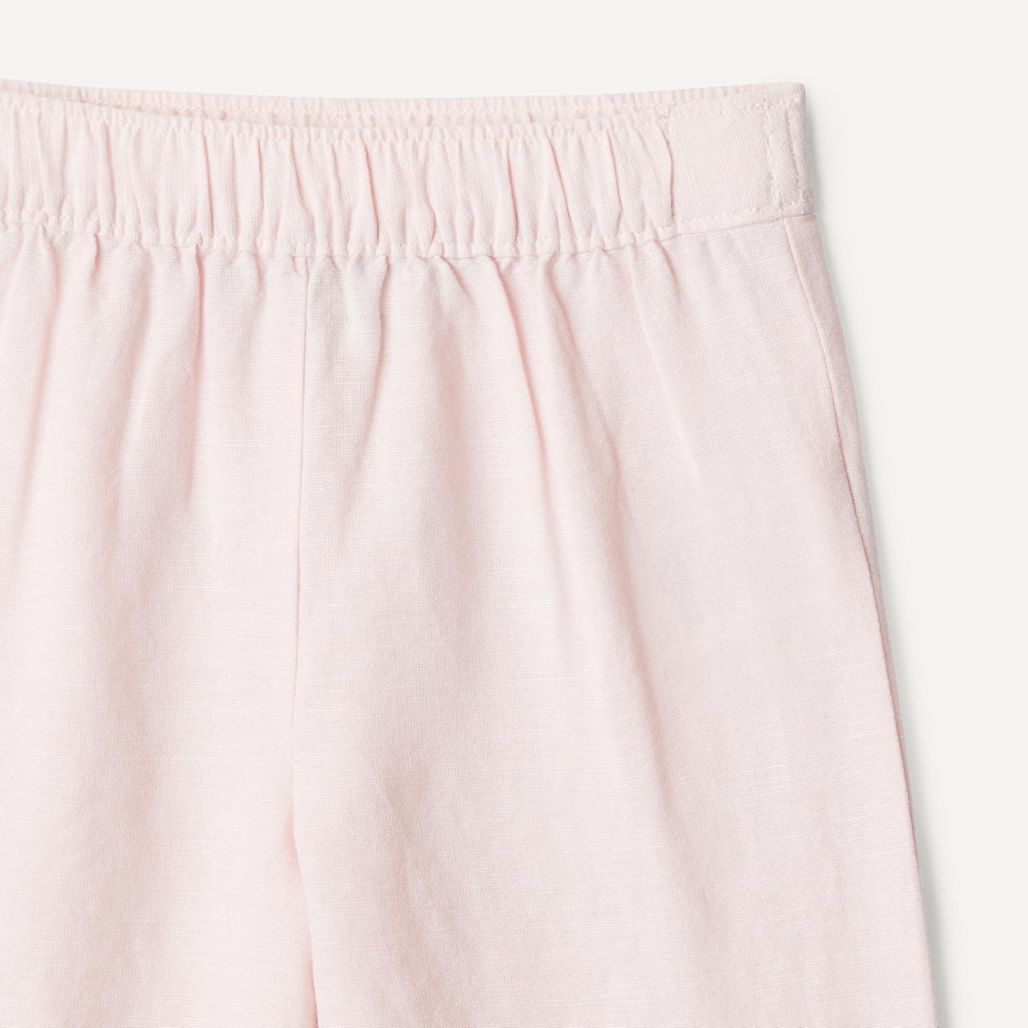 Detalle de Amazon Essentials x Sofia Grainge Toddlers and Baby Girls' Cotton Linen Wide Leg Pull-On Pant with Ruffles