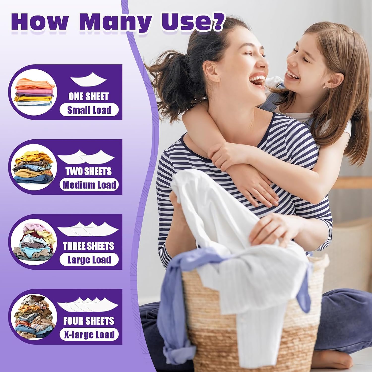 Detalle 1 de Navona 1000 Loads Mega Pack Laundry Detergent Sheets, Lavender Scent