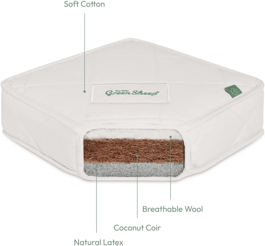 Thumbnail 6 de The Little Green Sheep Twist Cot Bed Mattress: 70 x 140 cm, a two‑sided natural option for babies and toddlers